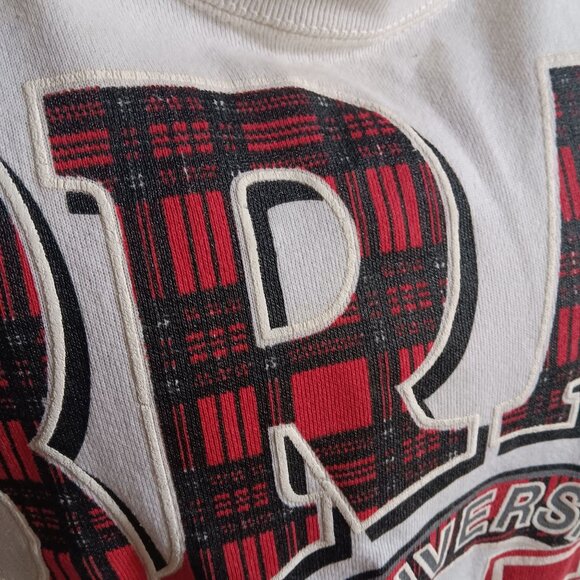 XL Vintage University Nebraska Huskers Sweatshirt AOP Plaid BIG RED Graphics - Picture 3 of 11